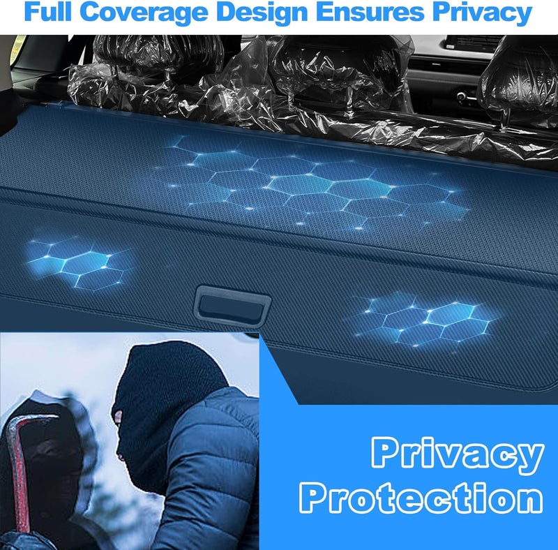 AUXKO Retractable Cargo Cover for XC90 2025-2016, Trunk Cargo Cover Luggage Security Shade Cover for 2025 2024-2016 XC90 Shielding Shade Anti-Peeping Luggage Privacy Screen, Carbon Fiber - Image 4